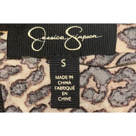 NWT Jessica Simpson Cecilia Rosette Leopard Print Ruffle-Hem Midi Dress Small - Picture 7 of 9